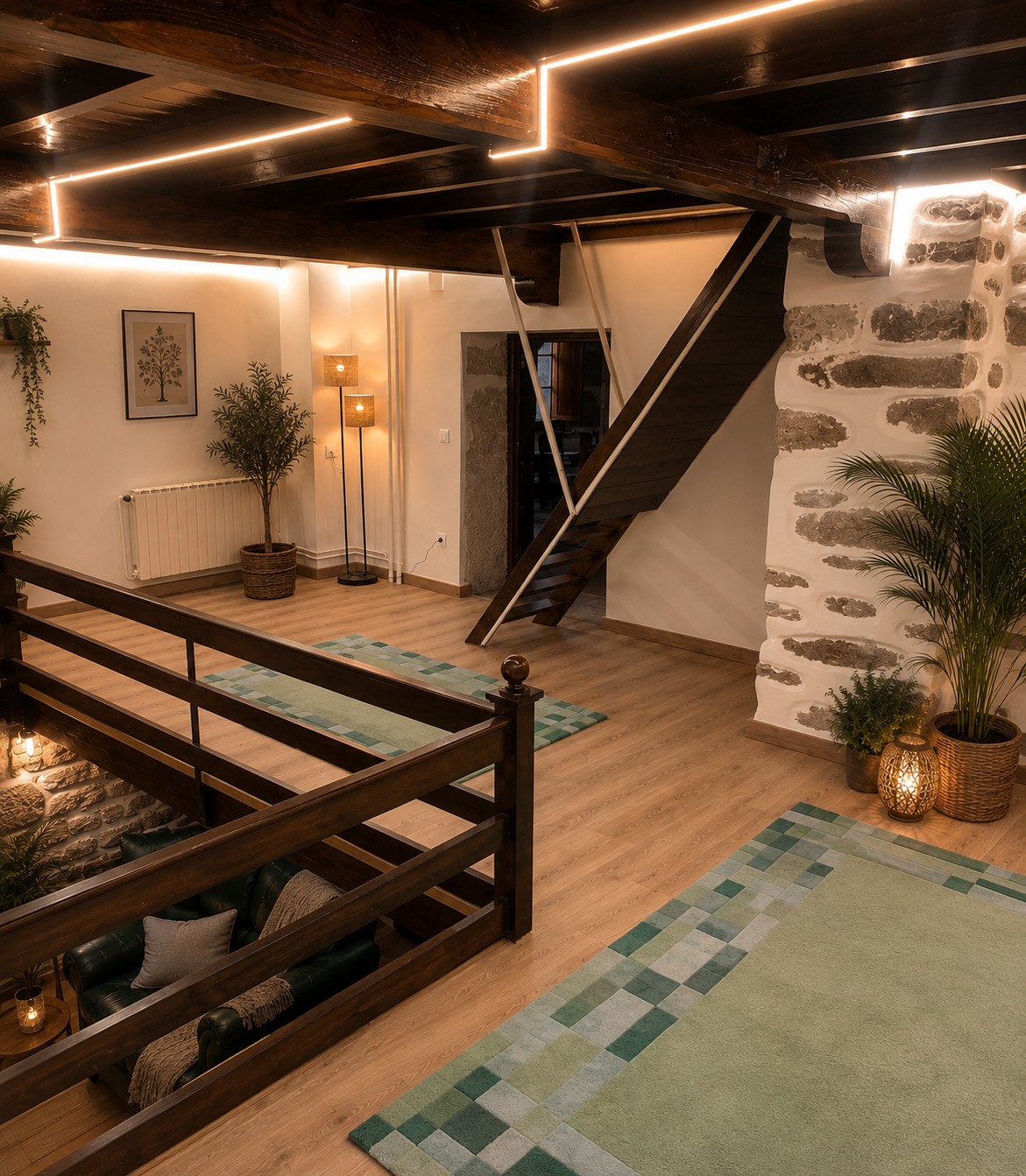 Landing and staircase to upper living room
